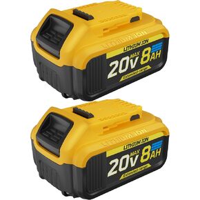 Compatible with Dewalt 20V MAX 8.0 Ah Lithium Ion Battery 2-Pack | 3 Year Manufacturer DCB200 DCD/DCF/DCG Series Cordless Power Tools（Not Made in Dewalt） in Kuwait