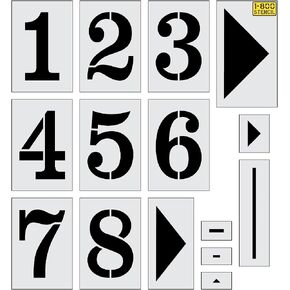 36" Track and Field Number Stencil Kit - 1/16" (.063") Light-Duty LDPE in Saudi Arabia