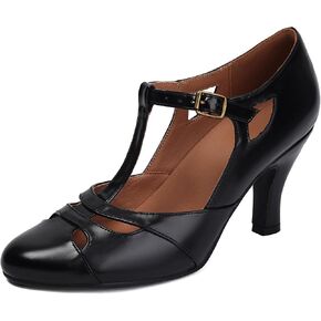 Women's Mary Jane Vintage Close Round Toe 1950s Heels Retro 1920s Victorian Pumps 1930s Shoes in Saudi Arabia