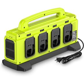 8-Port Charger for Ryobi 18V Battery, Simultaneous Fast Charging Station | Charge up to 8 Ryobi One+ batteries simultaneously with smart cooling, LED status indicators, and portable carry handle. in Saudi Arabia