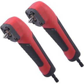 Right Angle Drill Attachment, ABS Handle Electric Screwdriver Repair 90 Degree Socket Adapter Corner Adapter for 18v Impact Driver and Drill Bit, Drilling in Tight Spaces(COLOR:2pcs Black Red) in Saudi Arabia