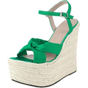 Lady's high-heeled wedge sandals, thick sole, ankle-length strap, summer party casual sandals, beach shoes in Kuwait