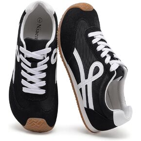 Wide Toe Box Womens Casual Shoes，Comfortable Wide Width Fashion Sneakers Walking Tennis Shoes Retro Lightweight Lace-Up Non Slip Sneakers for Outdoor in Saudi Arabia