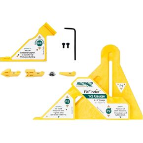 MICROJIG FitFinder 1/2 Gauge - Fast, Accurate Center Point Finder for Woodworking Materials up to 3" Thick | Perfect for Precise Cuts and Tool Setup with Upgrade Kit, Bundle in Kuwait