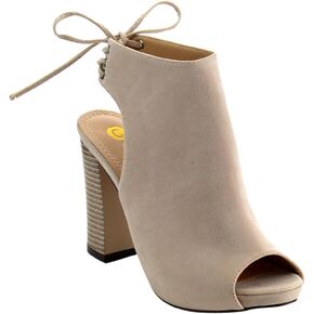 Chase & Chloe EC79 Women's Lace up High Block Heel Ankle Booties in Kuwait