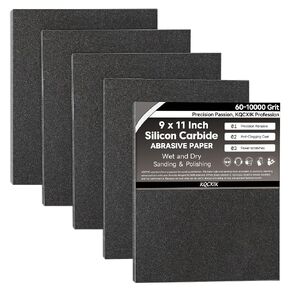 12-Sheet 9 x 11 Inch Wet Dry Fine Sandpaper Assortment, 400/600/800/1000/2000/3000 Grit Sand Paper Silicon Carbide Abrasive Sanding Sheets for Woodworking, Automotive and DIY Projects in Kuwait