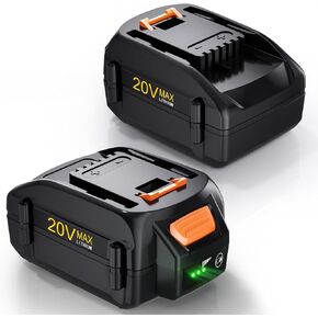 2-Pack 6.5Ah Replacement for Worx 20V Battery and 40V Dual-Battery Tool | Replaces WA3520 WA3575 WA3571 WA3577 WA3674, Compatible with Worx Battery 20V Power Share Tools WG251s WG255s WG540s and more in Kuwait