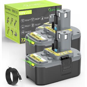 【USB-C Fast Charge】 18V4.0AH Replacement for Ryobi 18V Battery with USB-C Input/Output Port 65W, Compatible with Ryobi ONE+ Plus 18V Battery P108 P102 P103 P104 P105 P107 P109 in Kuwait