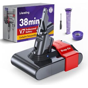 One-Second Change a new V7 Replacement Battery | Compatible with Dyson V7 Animal, Motorhead, Trigger, HEPA, Car+Boat, Absolute, Includes 2 Filters, Exclusive in Kuwait