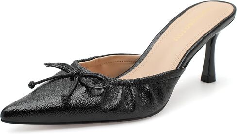 Kitten Heels for Women Dressy Pointed Toe Bow Heeled Sandals Vintage Mules Sexy Stiletto Heel Casual Pumps Shoes in Kuwait