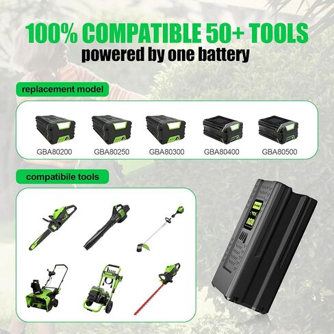 1Pack 80V 8.0Ah Replacement for Greenworks 80V Battery Compatible with Greenworks MAX 80V Lithium Ion Battery GBA80200 GBA80250 GBA80400 GBA80500 Cordless Power Tools in Kuwait