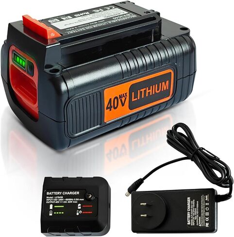 40V 3.0Ah Lithium Replacement Battery Compatible with Black and Decker 40V Battery LBX2040 LBXR36 LBXR2036 LST540 LCS1240 LBX1540 LST136W, with LCS36 LCS40 Battery Charger in Kuwait