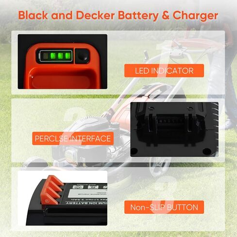 40V 3.0Ah Lithium Replacement Battery Compatible with Black and Decker 40V Battery LBX2040 LBXR36 LBXR2036 LST540 LCS1240 LBX1540 LST136W, with LCS36 LCS40 Battery Charger in Kuwait