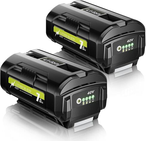 Upgraded 2Pack 7000mAh Replacement for Ryobi 40V Battery Lithium Compatible with Ryobi 40 Volt Battery OP4050 OP4026 OP4050A OP40601 OP40602 OP4040 OP4030 OP4050 OP40261 OP40201 Cordless Tools in Kuwait