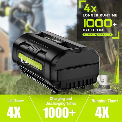 Upgraded 2Pack 7000mAh Replacement for Ryobi 40V Battery Lithium Compatible with Ryobi 40 Volt Battery OP4050 OP4026 OP4050A OP40601 OP40602 OP4040 OP4030 OP4050 OP40261 OP40201 Cordless Tools in Kuwait
