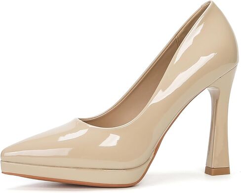 Women's Patent Leather Platform Stiletto Pumps Sexy Closed Pointed Toe Slip On Comfortable High Heels Sandals for Party Wedding Date Office Dress Shoes in Kuwait