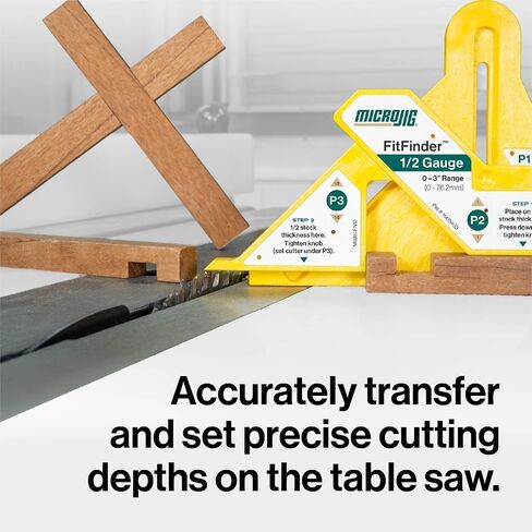 MICROJIG FitFinder 1/2 Gauge + Precision Upgrade Kit – Fast, Accurate Center Finder & Transfer Tool for Woodworking, Router & Table Saw Setup – Includes 4 Precision Tips & Storage Tray in Kuwait