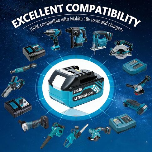 4Pack 18V 8000mAh BL1860B Battery Replace for Makita 18V Battery BL1830B BL1850B BL1840B BL1815B Cordless Tools in Kuwait