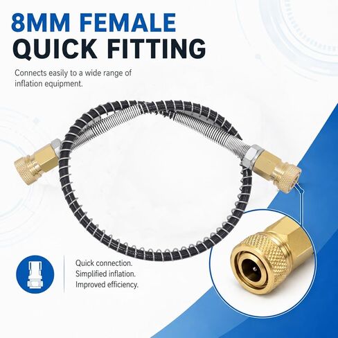 PCP Air Compressor High Pressure Hose, 300Bar / 4500PSI 50CM | High pressure PCP fill hose, 4500PSI. M10x1.0 female thread. Compatible with air rifles, scuba, paintball markers. Durable. in Kuwait