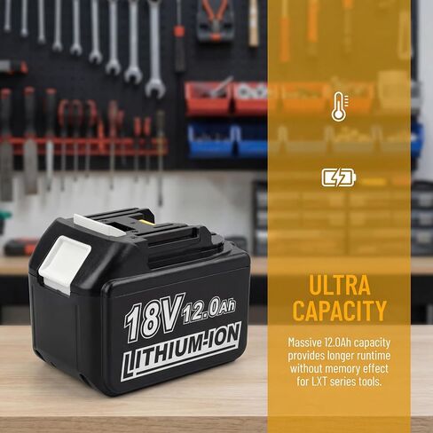 2Pack 18V 12Ah Replacement Battery Compatible with Makita BL1830 BL1840 BL1850 BL1860 BL1890, Lithium Ion Battery with LED Indicator & Overheat Protection for Makita 18V Cordless Power Tools in Kuwait