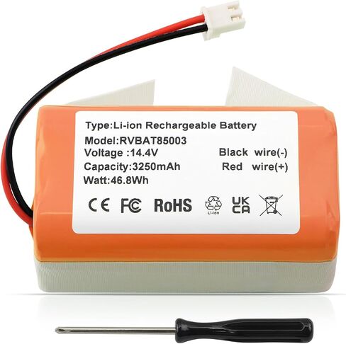 RVBAT85004 Battery Replacement for Shark Matrix Plus Robot AV2610WA RV2610 | AV2610WS AV26101EUS AV26101UKT AV26101AEC AV26101EES AV26101ECA AV2610BTUS AV2610BFUD AV2610BZUS RV2610BFUS RV2610BZUS RV2620 in Kuwait