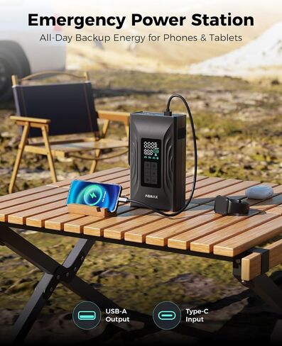ASMAX T20 7-in-1 Portable Jump Starter with Air Compressor, 3000A Car Battery Booster with Smart Battery Clamps, 12V Jump Box for 9.0L Gas/6.5L Diesel Engines, 150PSI Auto-Shutoff Tire Inflator in Kuwait