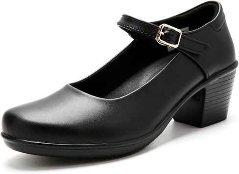 Women's Mary Jane Chunky Low Block Heels Pumps Closed Toe Comfortable Dress Shoes for Office Work Wedding | Zapatos de Trabajo para Mujer in Kuwait