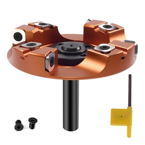 CNC Spoilboard Surfacing Router Bit, 4 Inch Carbide Shaping Disc with Removable Head, 1/2" Shank, 7/8" Arbor Hole, for CNC Router, Desktop Router and 4/5 Inch Angle Grinder (Square Blade) in Kuwait