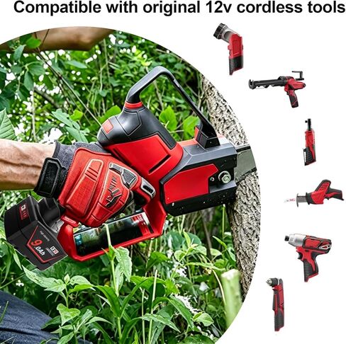 12V 9.0Ah Lithium Battery and Charger Kit Compatible with Milwaukee Tools | Compatible with 12 Volt Tools 2 Packs High Capacity Replacement Battery Pack with Charger for Cordless Power Tools in Kuwait