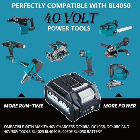 VANTTECH 4.0Ah 40V BL4040 Battery Replacement for 40V Battery BL4020 BL4025 BL4040 BL4040F BL4050F BL4040-2 Compatible with 40V Cordless Power Tools with LED Indicator (4.0Ah-2pcs) in Kuwait