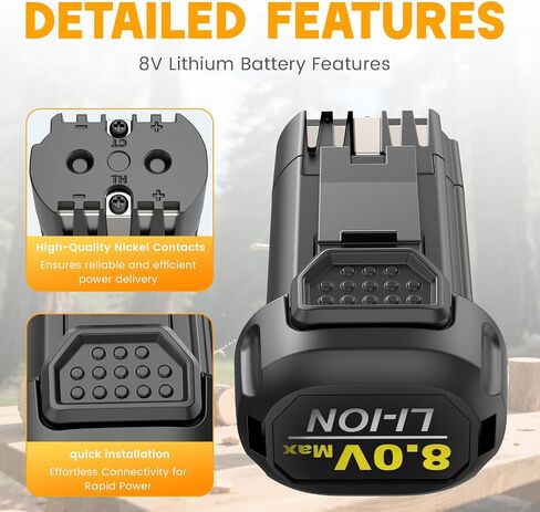 Fancy Buying 3000mAh 8V Li-ion Replacement for Dewalt 8v Battery Compatible with DCF680N1 DW4390 DCF680N2 DCF680G2 Cordless Power Tools in Kuwait