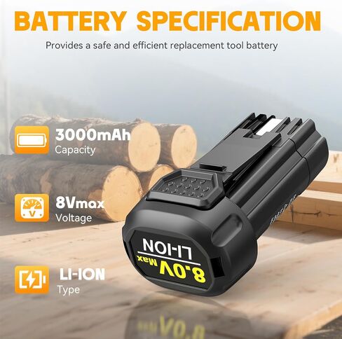 Fancy Buying 3000mAh 8V Li-ion Replacement for Dewalt 8v Battery Compatible with DCF680N1 DW4390 DCF680N2 DCF680G2 Cordless Power Tools in Kuwait