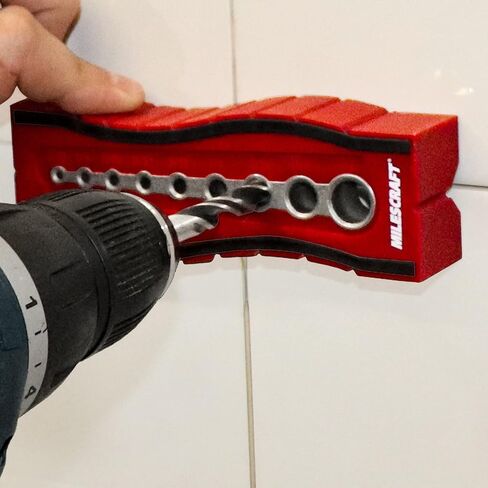Milescraft 1336 Drill Block Plus- Handheld Drilling Guide, Drilling Jig with Drill Guides for 9 of the Most Common Imperial Drill Bit Sizes, Precision Drilling Tool Accessory in Kuwait
