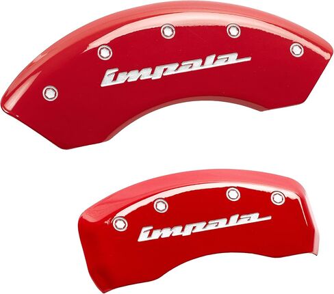 أغطية MGP Caliper 14223SIMPRD 'Impala' غطاء فرجار منقوش بلمسة نهائية من مسحوق أحمر وشخصيات فضية، (مجموعة من 4) in Kuwait