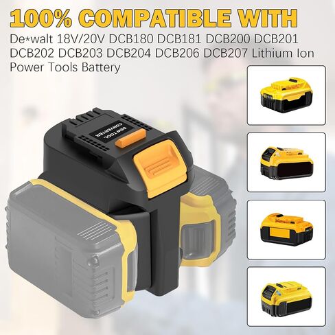 Adapter for Dewalt Battery,for 2Packs Batteries Work for Dewalt 20V Cordless Power Tool,2 in 1 Battery Converter in Kuwait