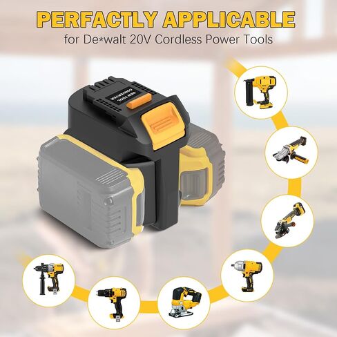 Adapter for Dewalt Battery,for 2Packs Batteries Work for Dewalt 20V Cordless Power Tool,2 in 1 Battery Converter in Kuwait