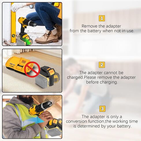 Adapter for Dewalt Battery,for 2Packs Batteries Work for Dewalt 20V Cordless Power Tool,2 in 1 Battery Converter in Kuwait