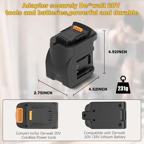 Adapter for Dewalt Battery,for 2Packs Batteries Work for Dewalt 20V Cordless Power Tool,2 in 1 Battery Converter in Kuwait