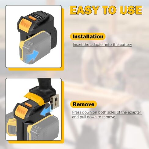 Adapter for Dewalt Battery,for 2Packs Batteries Work for Dewalt 20V Cordless Power Tool,2 in 1 Battery Converter in Kuwait