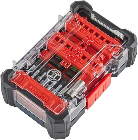 BOSCH SDSKTD34 34-Piece Impact Tough Screwdriving Bit Set with Sockets, Phillips, Torx, and Square Bits | Impact Rated with Torsion Zone for Drills and Impact Drivers | Includes Customizable Case in Kuwait
