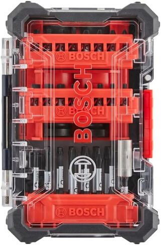 BOSCH SDSKTD34 34-Piece Impact Tough Screwdriving Bit Set with Sockets, Phillips, Torx, and Square Bits | Impact Rated with Torsion Zone for Drills and Impact Drivers | Includes Customizable Case in Kuwait