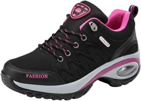 Waterproof Low Top Hiking Sneakers for Women Cushion Platform for Comfortable Walking- Ideal for Outdoor Trekking, Walking, and Running in Kuwait