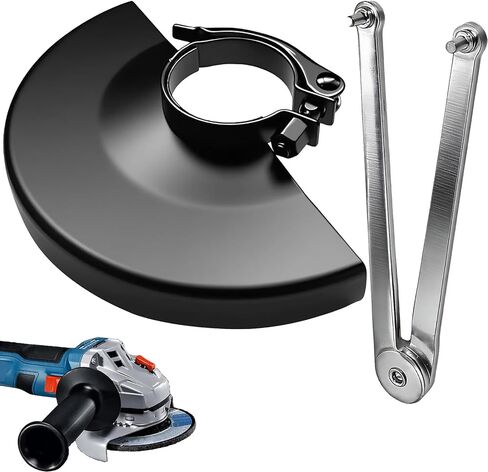 Universal Angle Grinder Guard with Flange Wrench, 6.45 Inch Adjustable Protective Shield for 4-6 Inch Grinder Blades, Compatible with Dewalt Milwaukee Makita Metabo Bosch RYOBI in Kuwait