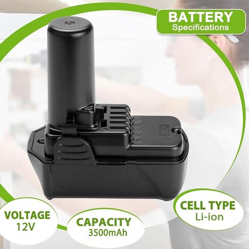 3.5Ah 10.8V-12V Max Battery Replace for Hitachi B812-03 B812- BCL1015 BCL1015 BCL1015S 331065 329369 329370 329371 329389,Fit for Hitachi Tool CJ10DL CR10DL DB10DL DB3DL DS10DFL in Kuwait