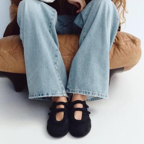 Casual Womens Elastic Strap Ballet Flats Slip On Round Toe Soft Ballerina Pumps Cute Flat Mary Janes Walking Office Shoes Black Size 39 in Kuwait