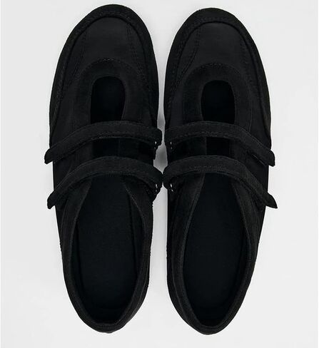 Casual Womens Elastic Strap Ballet Flats Slip On Round Toe Soft Ballerina Pumps Cute Flat Mary Janes Walking Office Shoes Black Size 39 in Kuwait