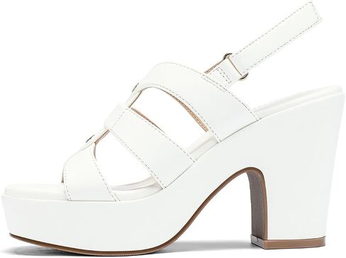 Chunky Platform High Heels for Women 4 Inch Block Heeled Platform Sandals | Square Open Toe Sandals with Ankle Strap, Fashion Summer Women Heel Shoes Comfortable Dressy for Party Wedding Evening Formal in Kuwait