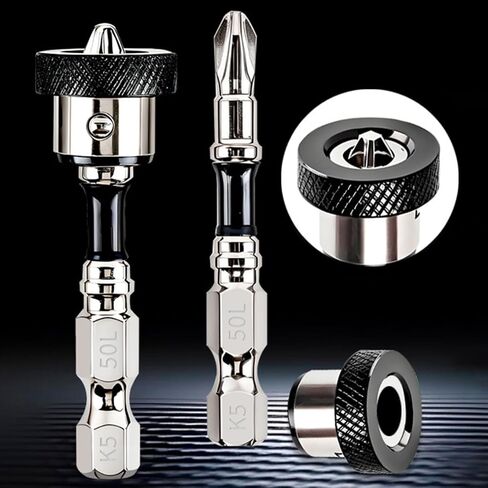 5pcs TEURSA® Magnetic Drywall Screw Setter Bits – PH2 with Depth Stop, K5 Steel Hex Shank, Impact-Ready Screwdriver Bits for Drywall, Sheetrock & Wood Screws, 2-Inch (5) in Kuwait