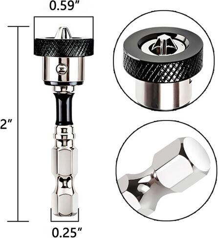 5pcs TEURSA® Magnetic Drywall Screw Setter Bits – PH2 with Depth Stop, K5 Steel Hex Shank, Impact-Ready Screwdriver Bits for Drywall, Sheetrock & Wood Screws, 2-Inch (5) in Kuwait