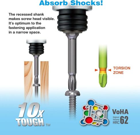 VESSEL Neck Torsion Power Bits PH2X50 5PC (Carded) in Kuwait